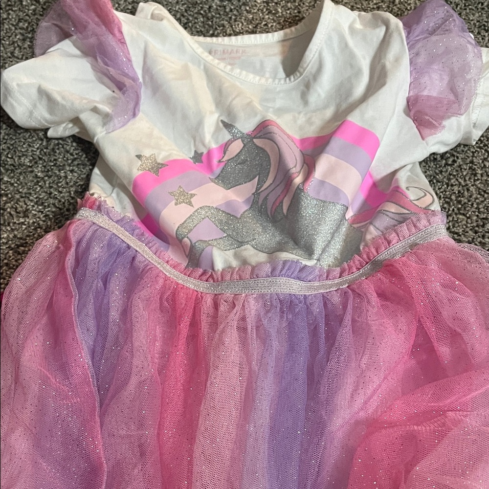 Unicorn Dress with Pink and Purple Tulle